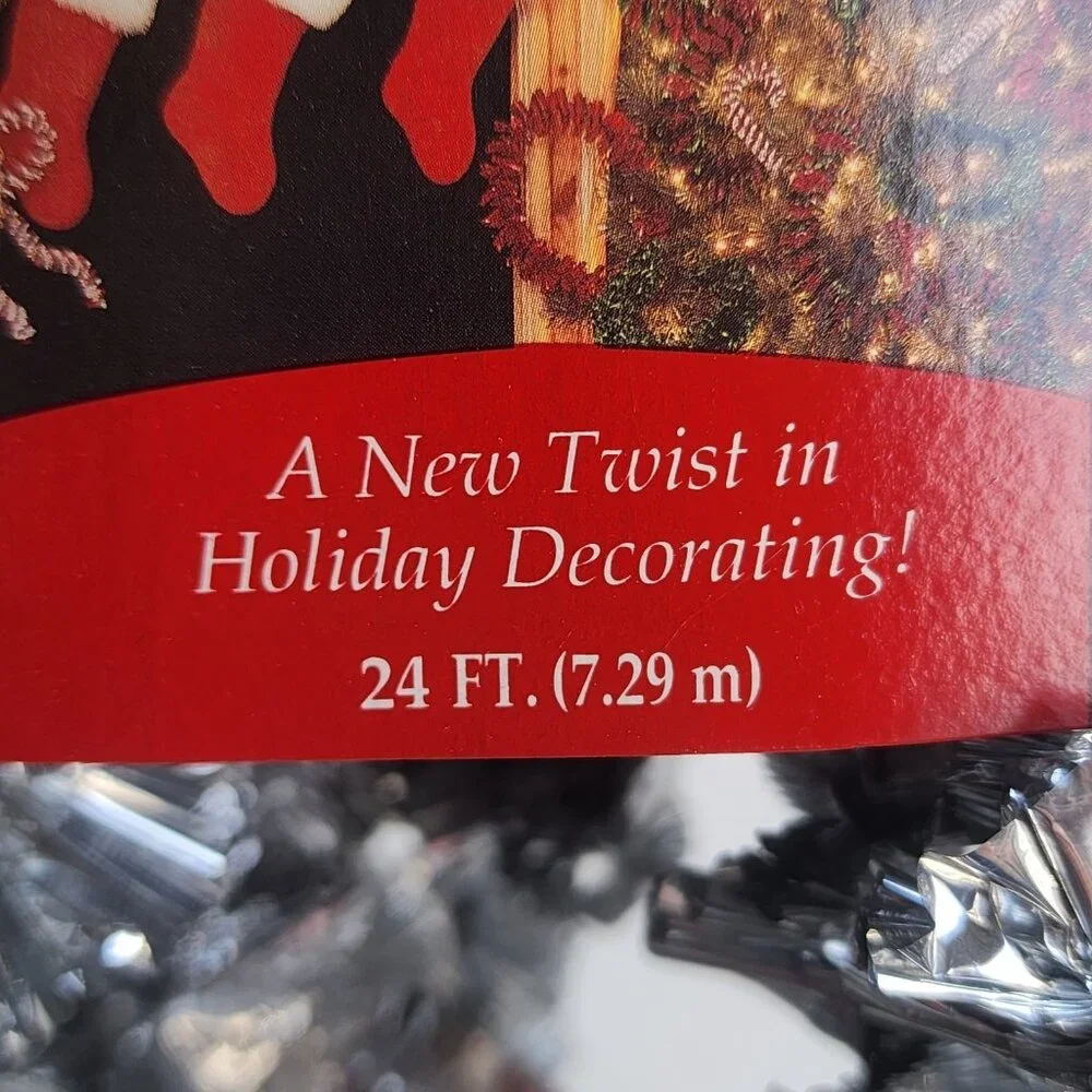 Vintage Shape 'n Stay Silver Garland Christmas Holiday Decoration 1996 NIP